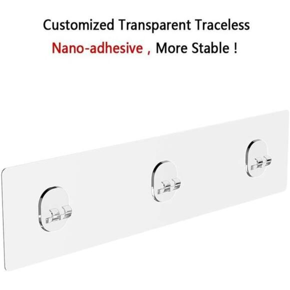 Shower Caddy with 5 Hooks for Hanging Razor and Sponge Adhesive Shower - Picture 3 of 6